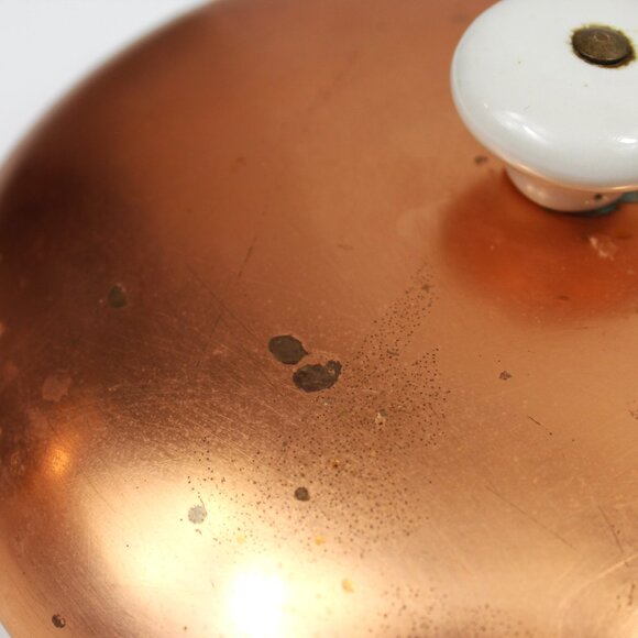 Vintage Copper Lid with White Knob - Copper Replacement Lid - Copper Cookware - Picture 6 of 9